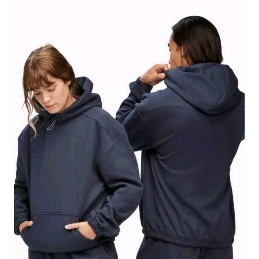 Hoka One Essential Hoodie Sweatshirt Woman Xs Navy Cinch Waist Pullover Run Euc View 2